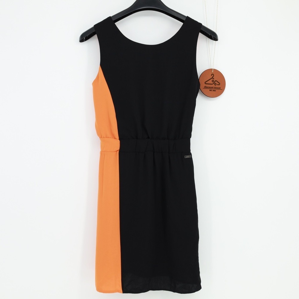 Armani Exchange AX Colorblock Mini Dress Size 2 Black Orange‎ Sleeveless NWT